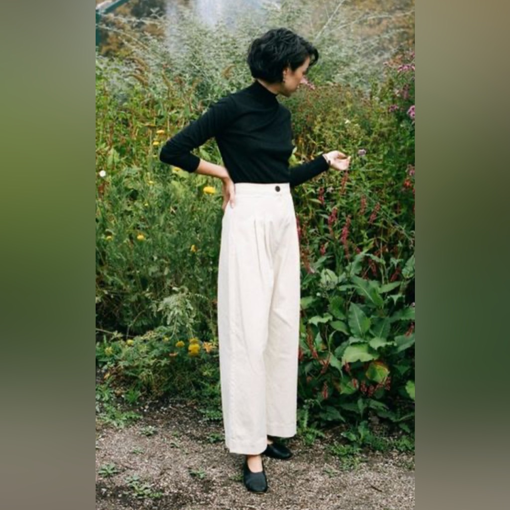 Ilana Kohn Wide Leg Trousers In White- Slow Fashion Minimalist Size 0